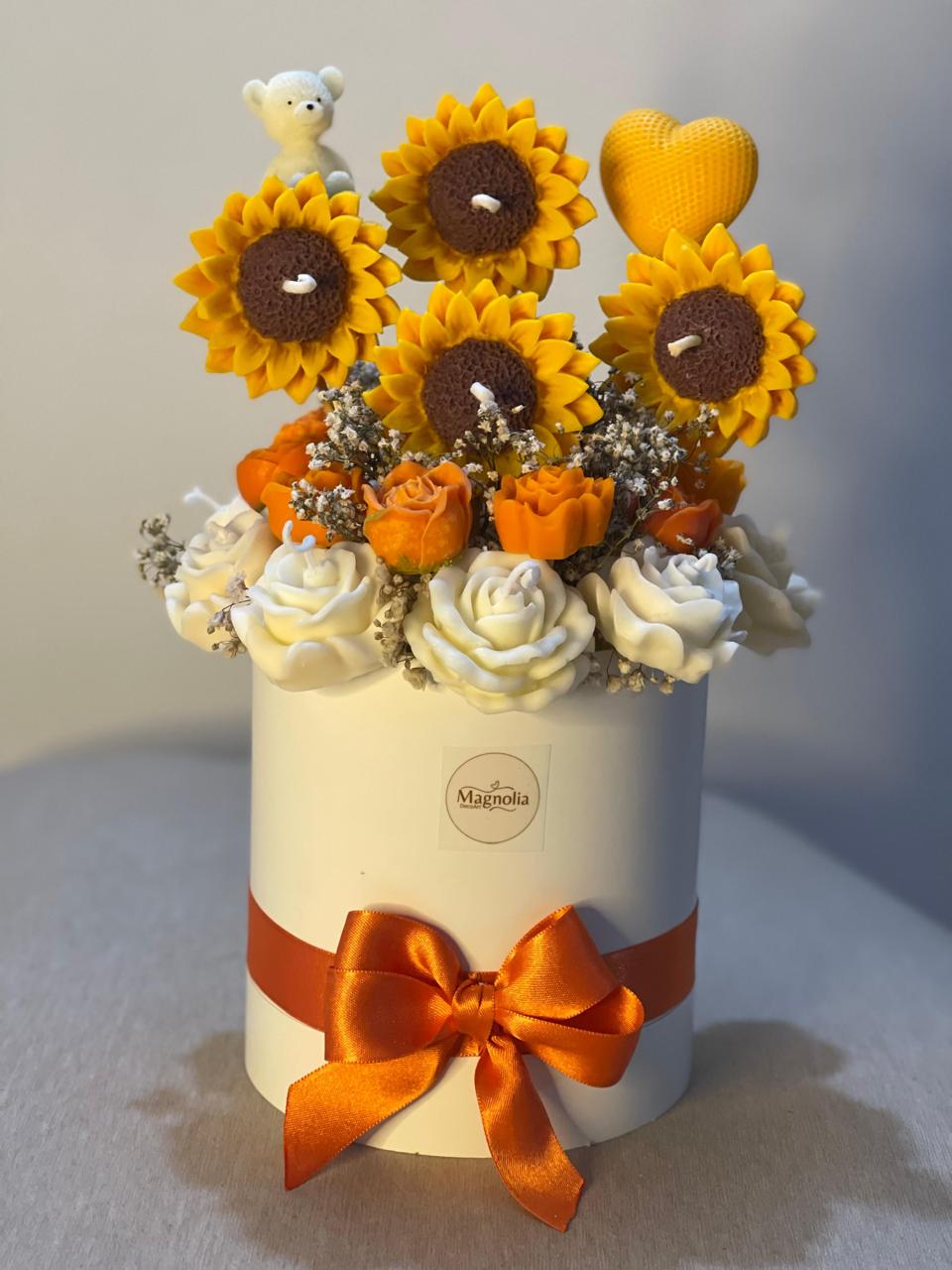 Bouquet de girasoles artesanales en vela
