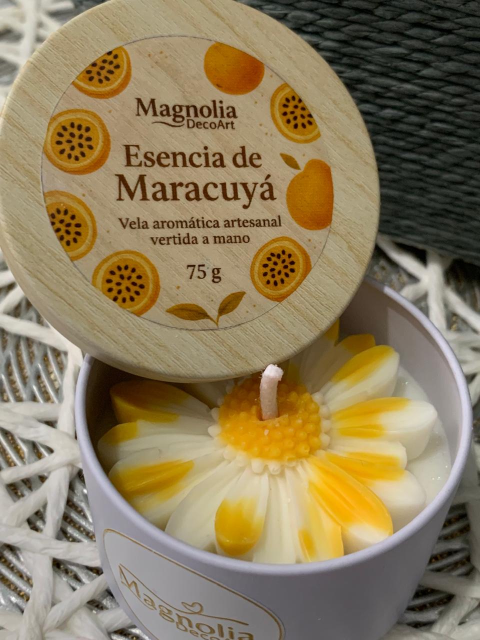 Vela aromática artesanal de maracuyá